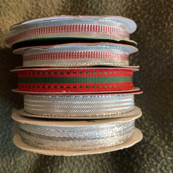 Lot of 15 Christmas ribbons. Not all entire rolls. See pictures for variety. - Picture 2 of 4